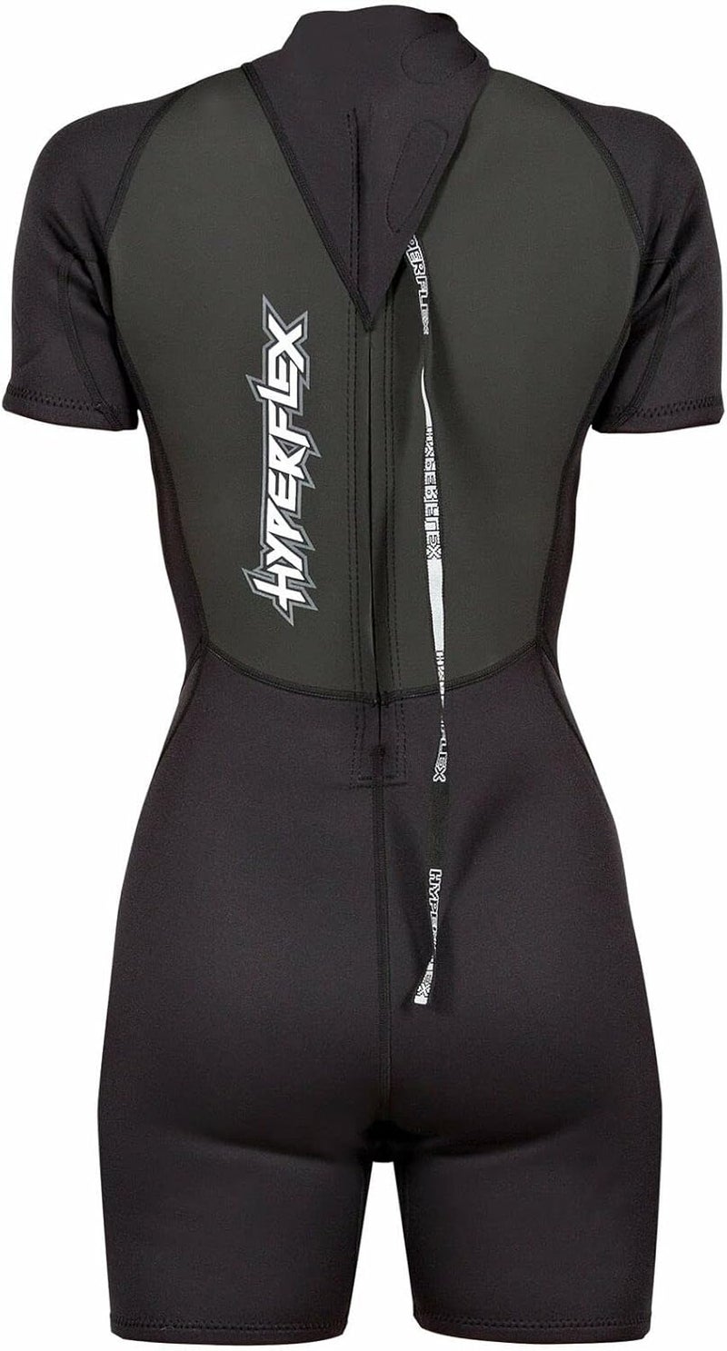 Hyper Flex Men's and Women's 2.5mm Shorty Springsuit Wetsuit – SURFING, Water Sports, Scuba Diving, Snorkeling - Comfort, Flexible, Anatomical Fit, Adjustable Collar, Back-Zip - Image 2